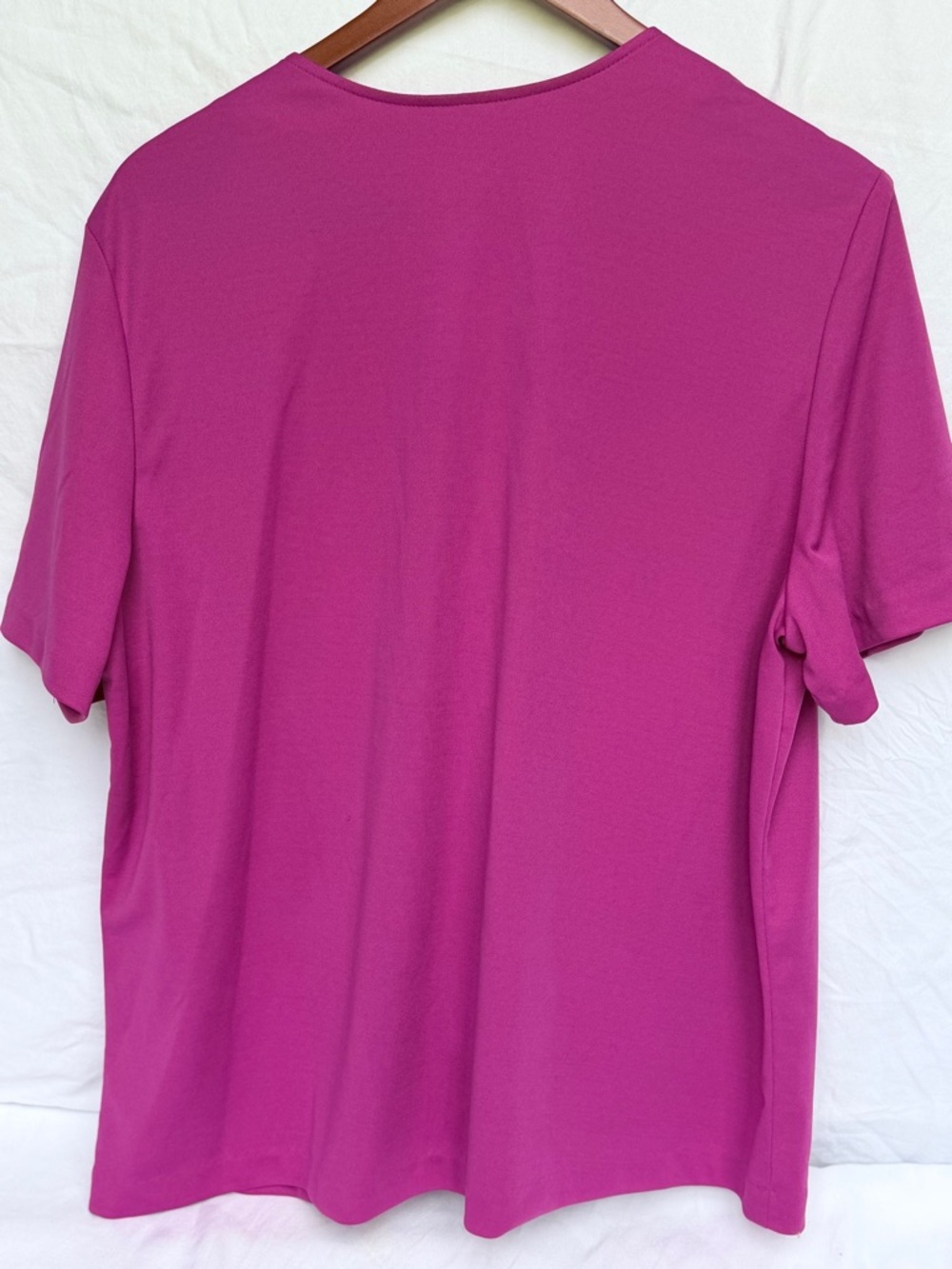 Blair Women's Magenta Button-Front Short Sleeve Top - Picture 3 of 3